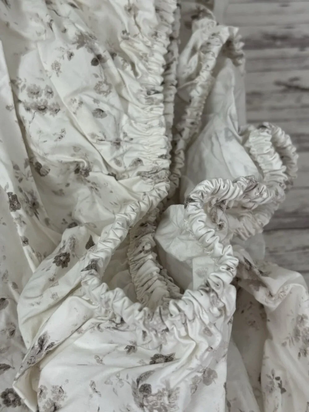 Ralph Lauren Dylan Petite Floral Full Double Sheet SET Taupe Brown‎ Sepia Cotton